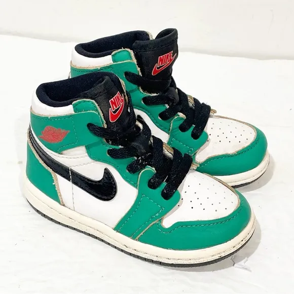 Nike Air Jordan 1 High Infant Size 6C OG TD 'Lucky Green' CU0450-300 Sneakers