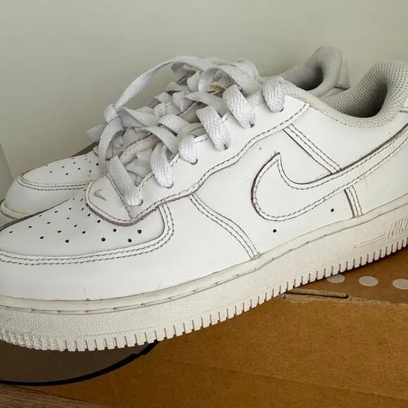 Nike Airforce 1 ‘Triple White’ Kids Sneakers- 3 Y