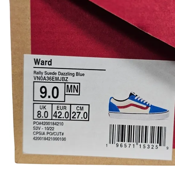 NWOT Vans Ward Lo &quot;Rally Suede Dazzling Blue&quot; sneakers