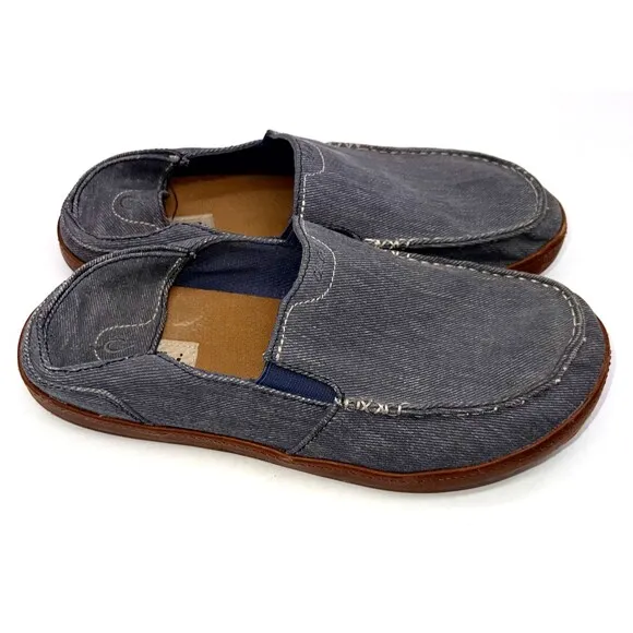 OLUKAI Puhalu Canvas Vintage Indigo Tan Size 10.5