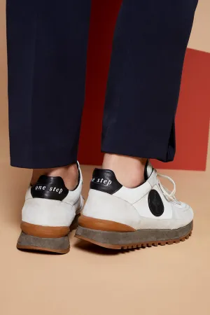O.YOKO - Sneakers ivoire et grises bi matière