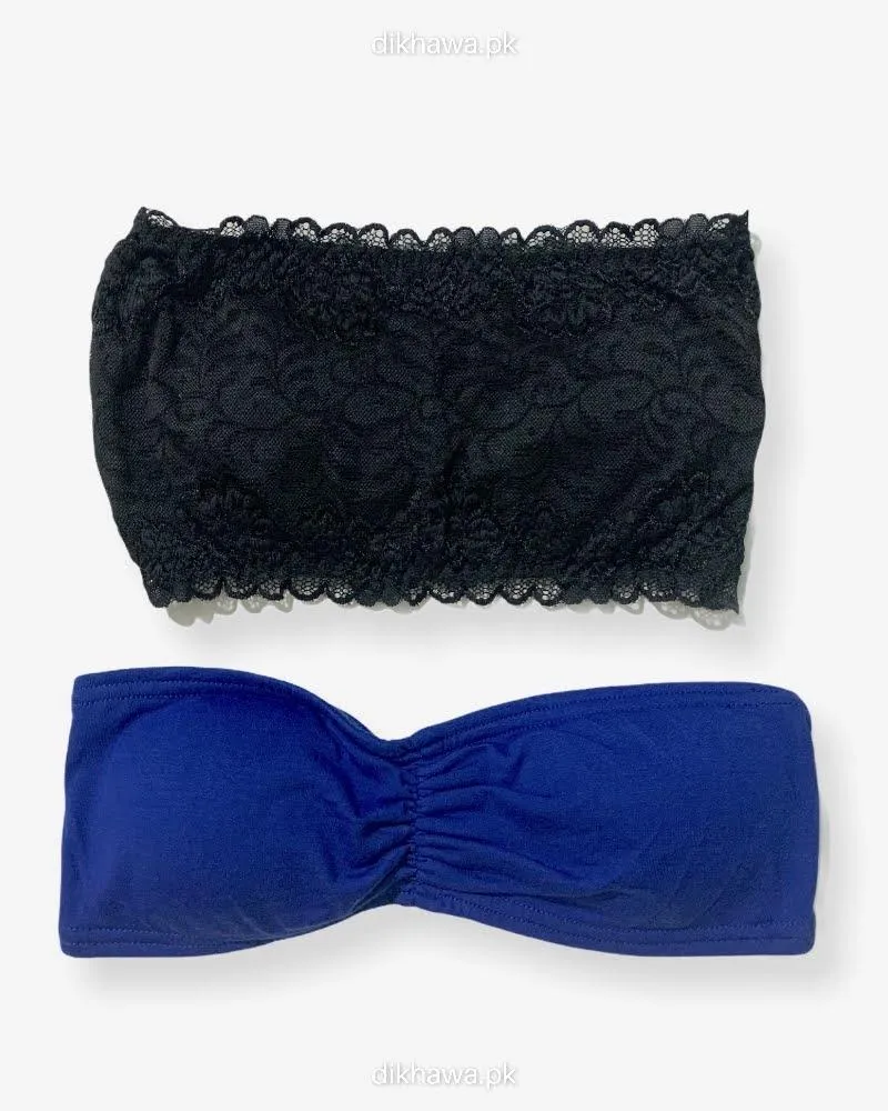 Pack off 2 - Women Tube Non Padded Bra - Strapless Sports Bra - Soft & Non Padded Bra