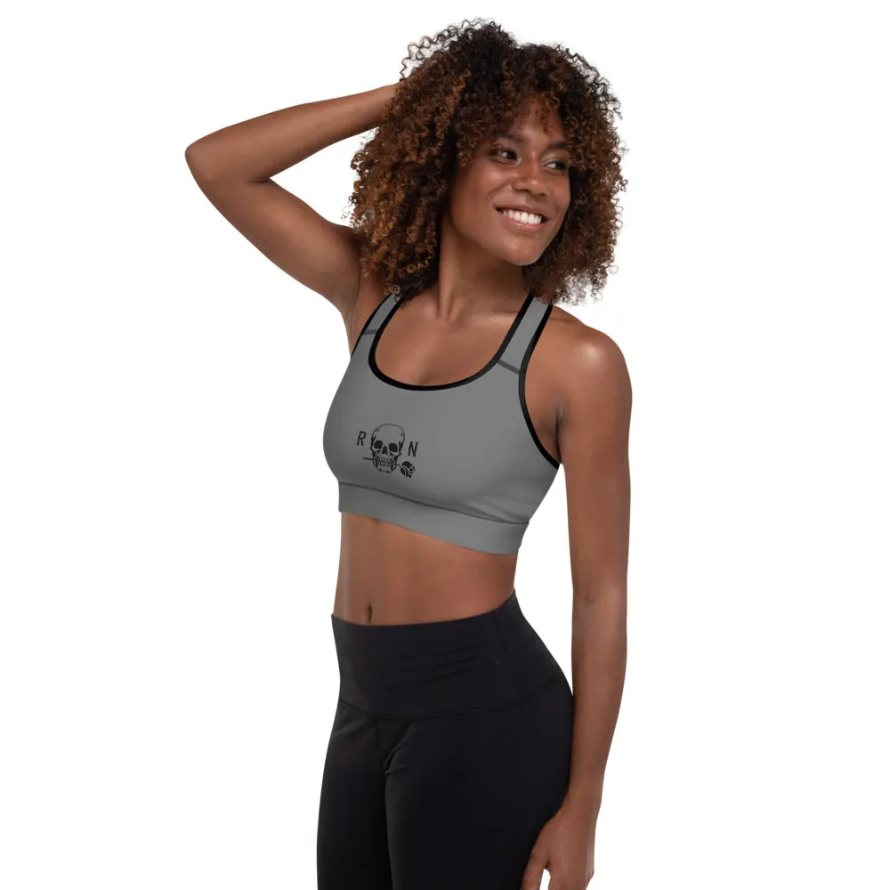 Padded Sports Bra Grey