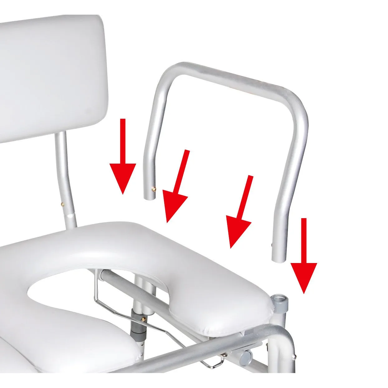 Padded Transfer Bench and Commode Combination