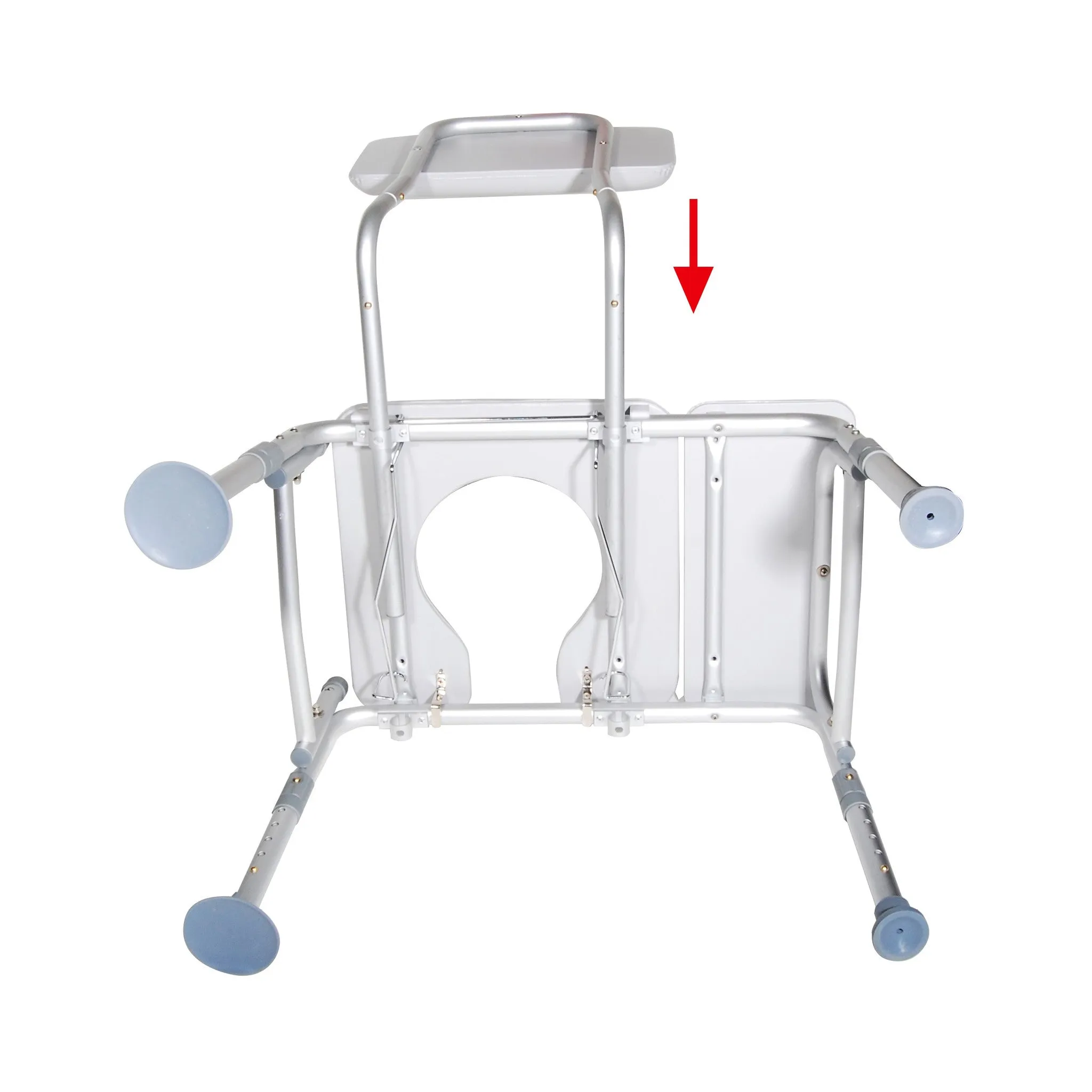 Padded Transfer Bench and Commode Combination