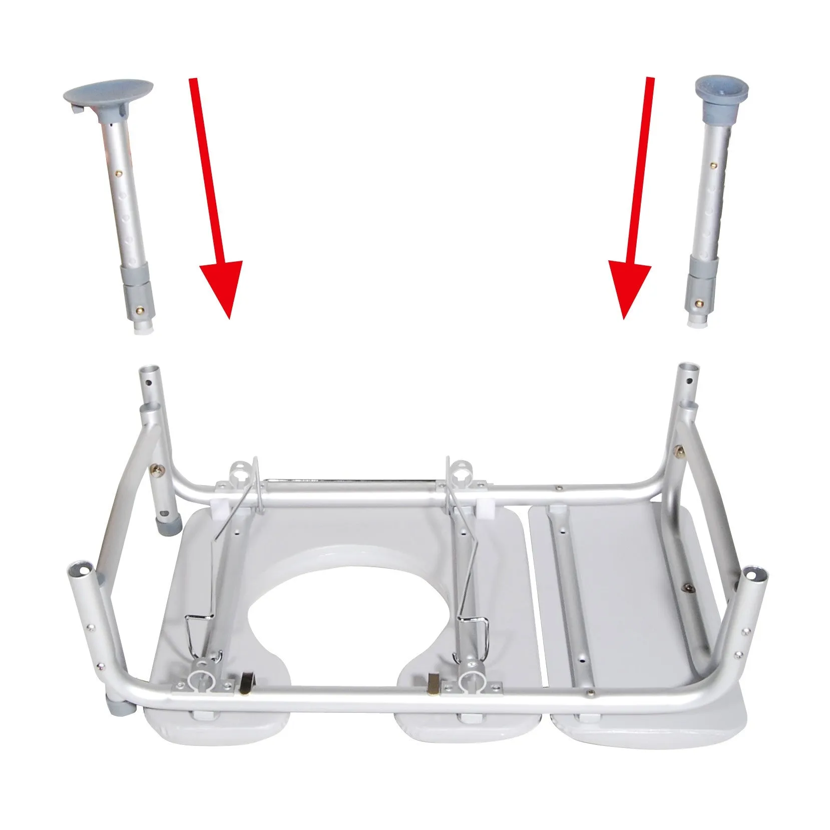 Padded Transfer Bench and Commode Combination