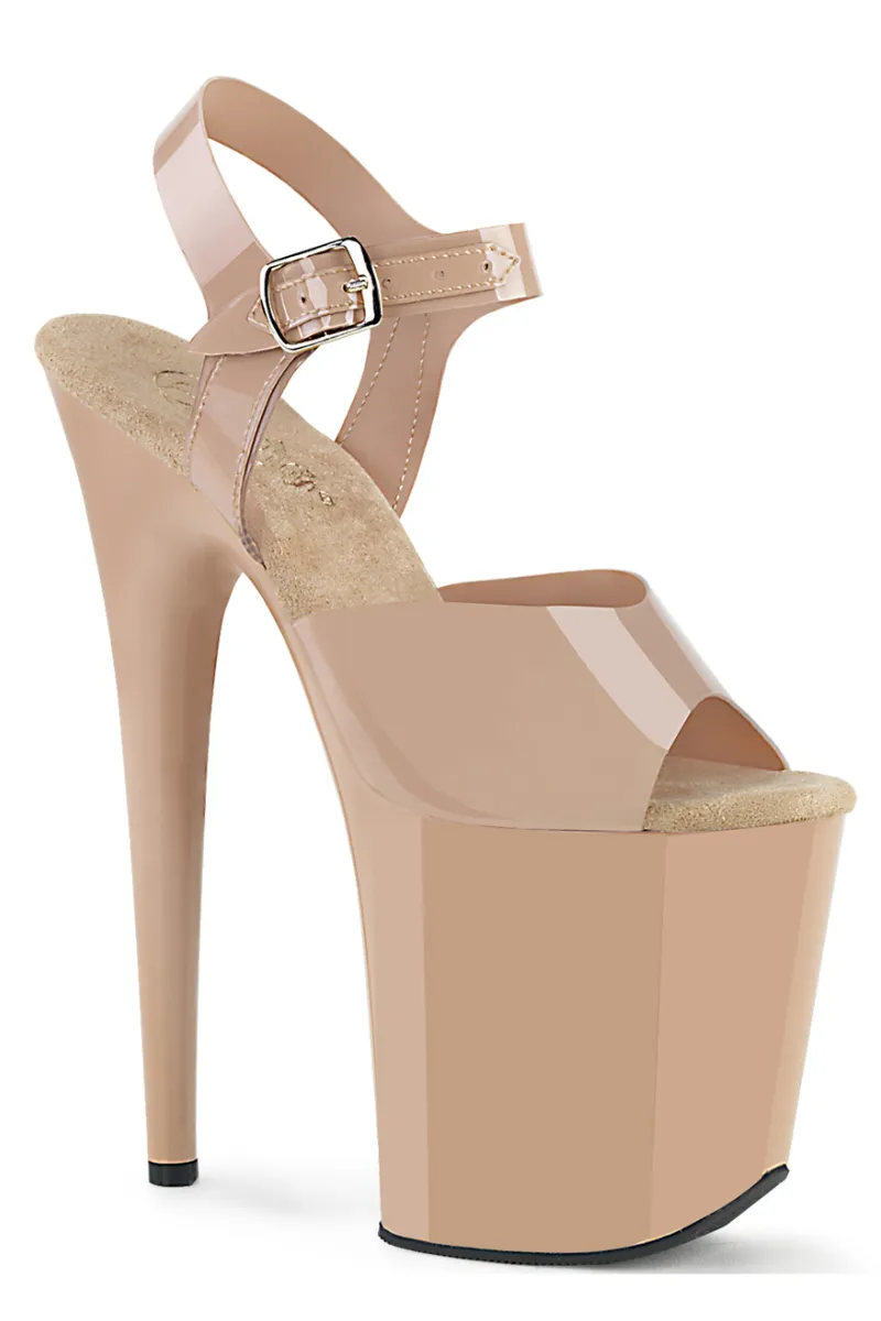 Pleaser USA Flamingo-808N Jelly-Like 8inch Pleaser Stilettos - Cream