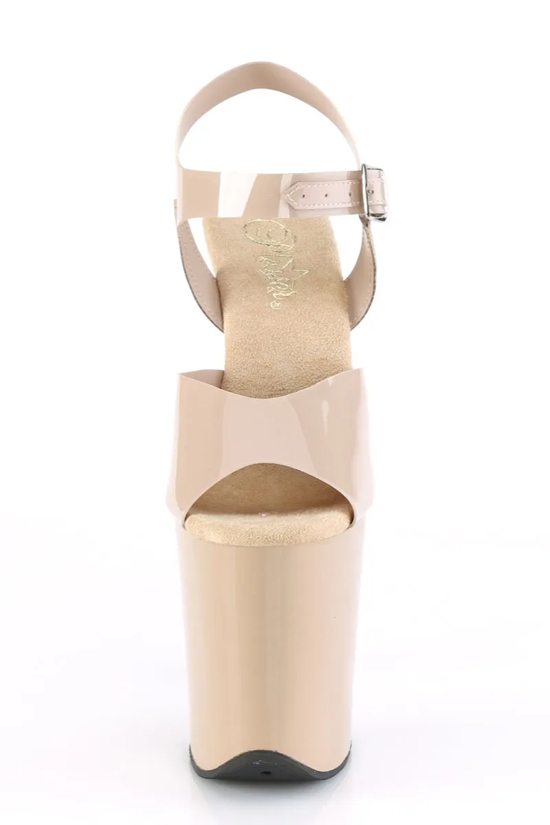 Pleaser USA Flamingo-808N Jelly-Like 8inch Pleaser Stilettos - Cream