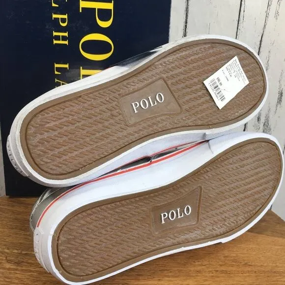 Polo Ralph Lauren Men's Silver Metallic Thorton Sneakers Size 8
