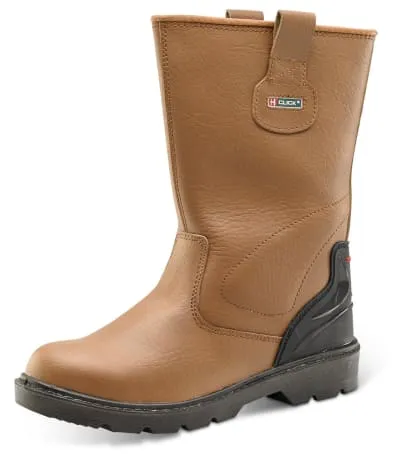 Premium Leather Rigger Safety Boot Tan S1P Lined - Cf8