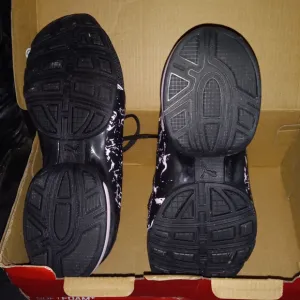 Puma Pink and Black Sneakers with Knit Upper and Rubber Soles