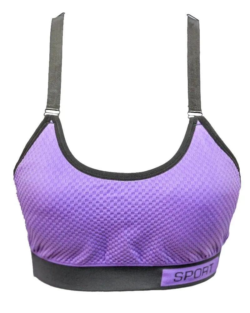 Purple Wirefree Sports & Jim,Yoga Bra For Ladies -Girls Sports Bra - By Lubunie