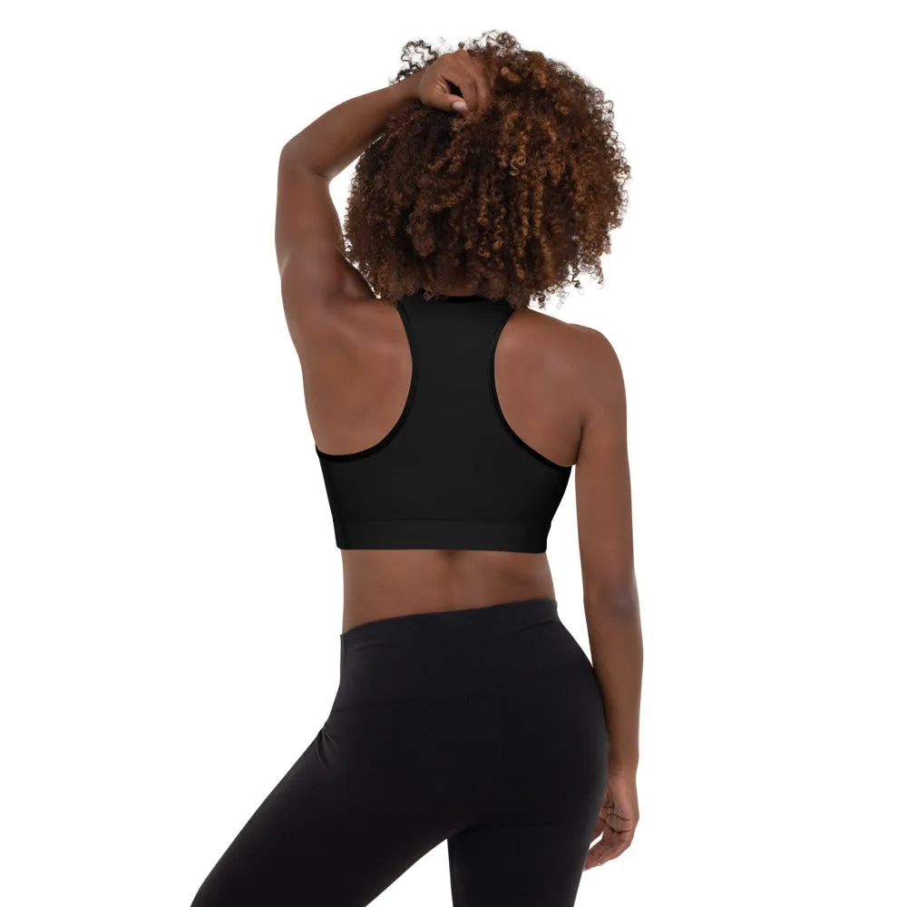 "NOMAD'R- BLACK/PINK" Padded Sports Bra