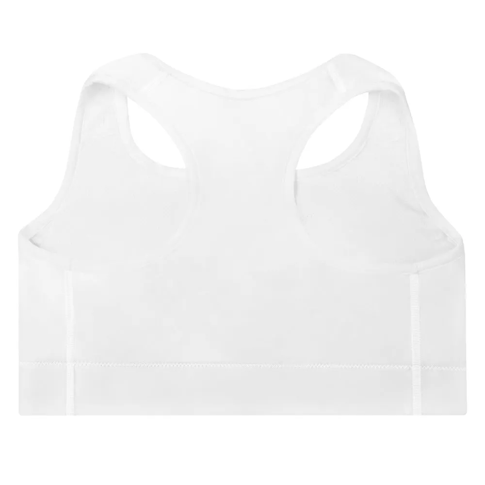 "NOMAD'R- WHITE/PINK" Padded Sports Bra