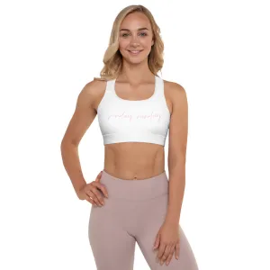 "Sunday Runday- PINK" Padded Sports Bra