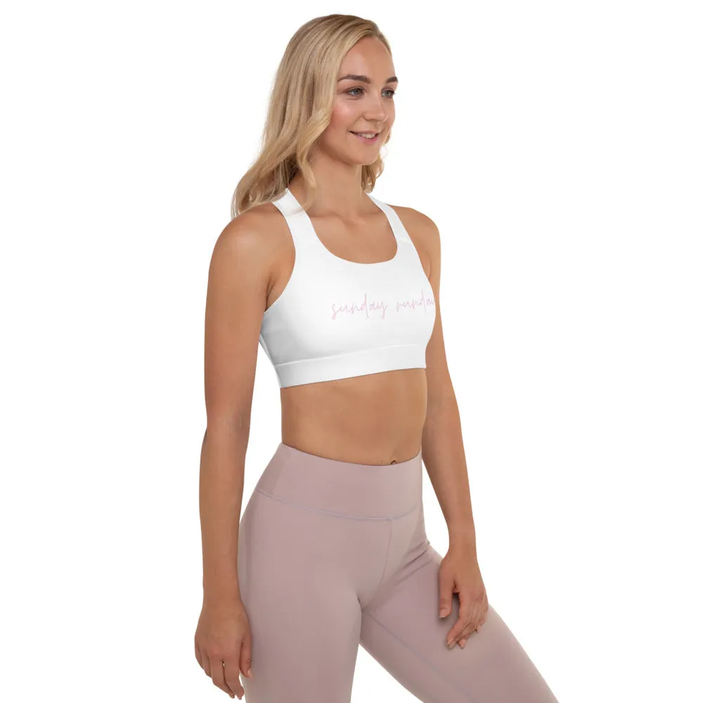 "Sunday Runday- PINK" Padded Sports Bra