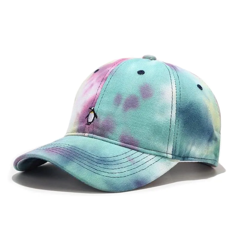"TIE AND DYE" Casquette baseball Bleu Blanc Vert - URB1™