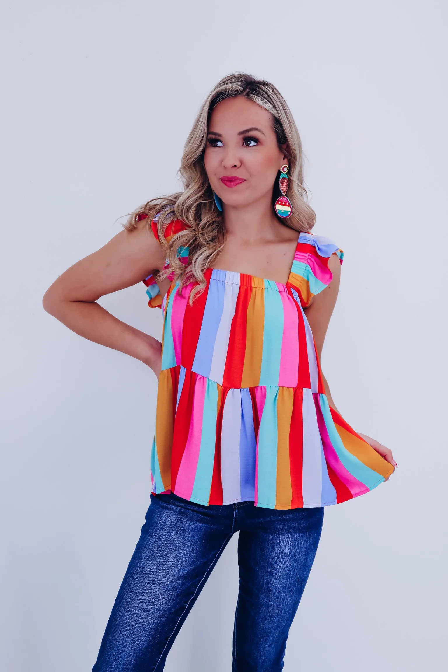Rainbow Baby Doll Tank Top