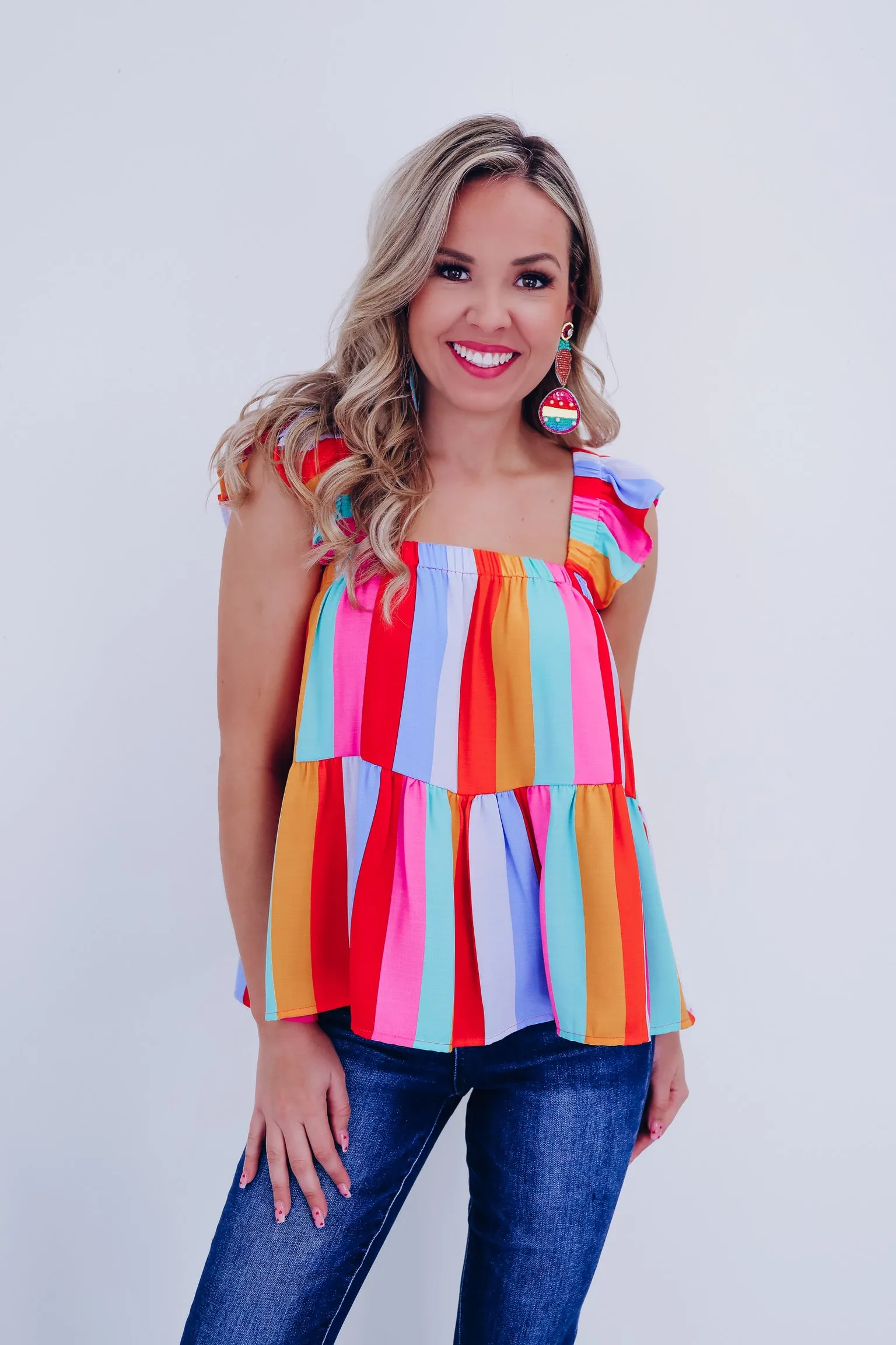 Rainbow Baby Doll Tank Top