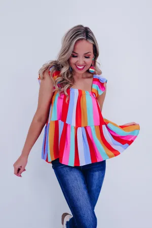 Rainbow Baby Doll Tank Top