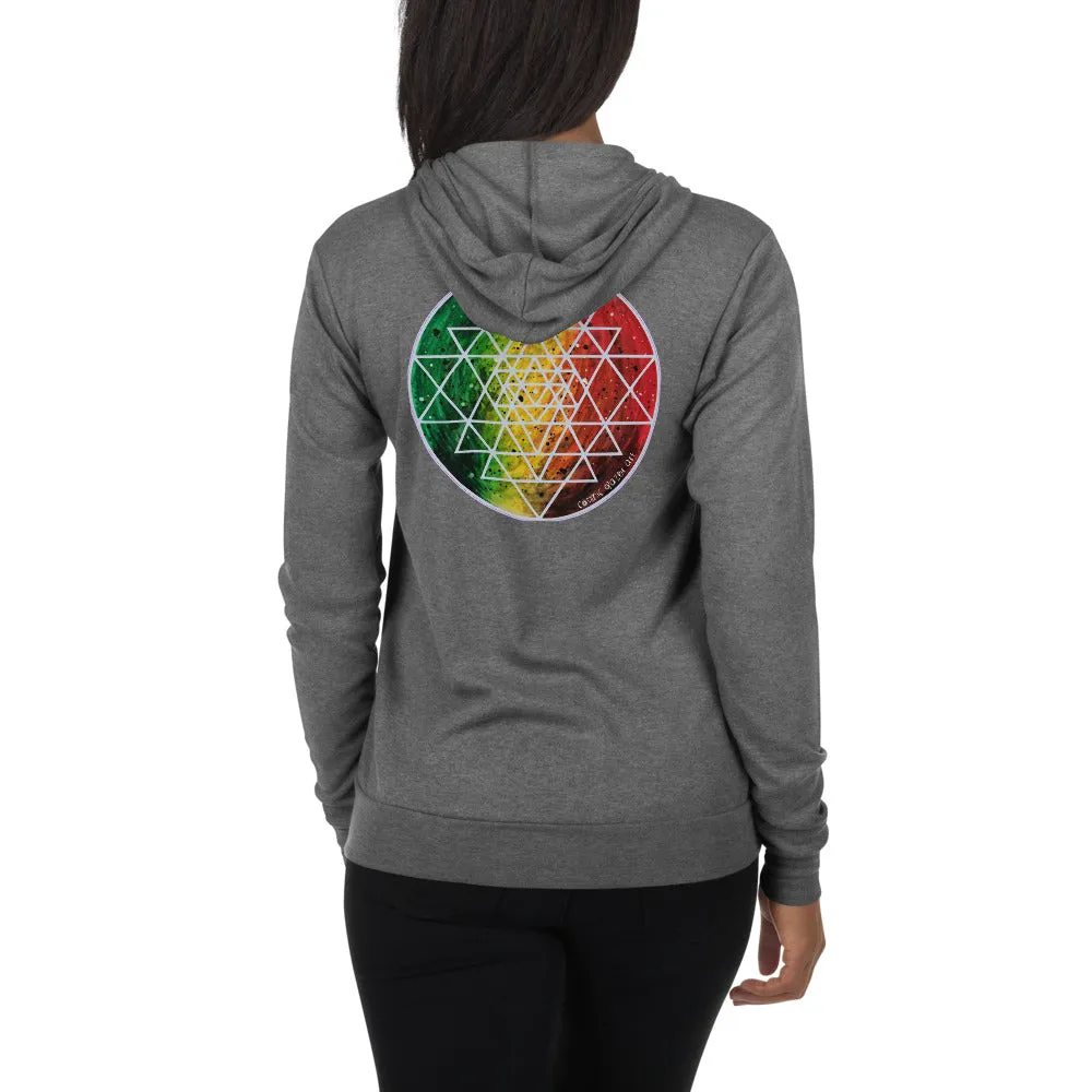 Rasta Sri Yantra Unisex zip hoodie
