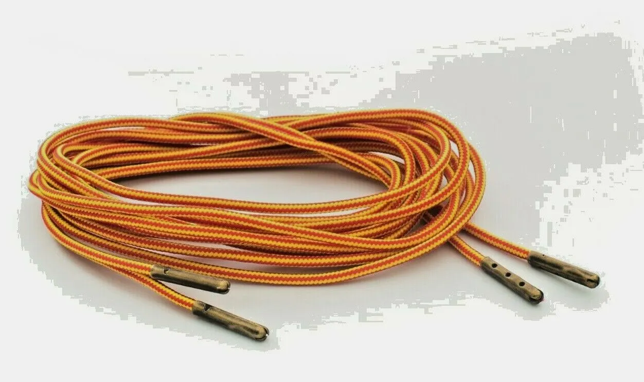 Red and Canary Yellow Boot Laces  3mm Paracord Steel Tip Shoelaces