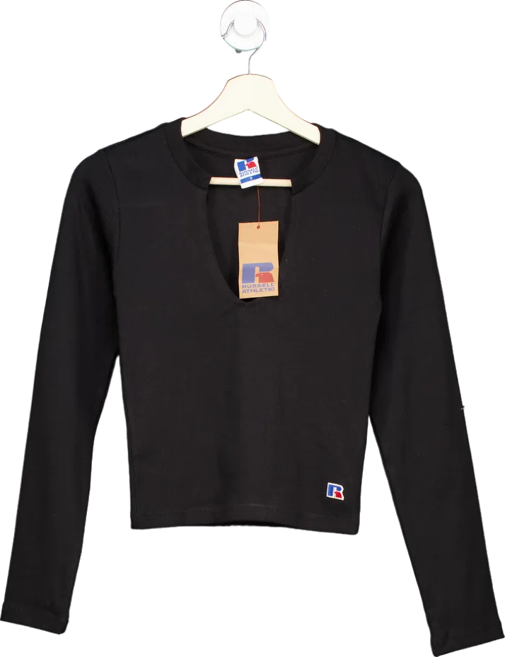 Russell Athletic Black Long Sleeve Tee UK S