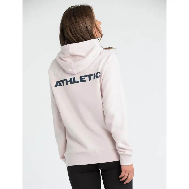 RUSSELL ATHLETIC WOMENS STACKED HOODIE DUST ROSE