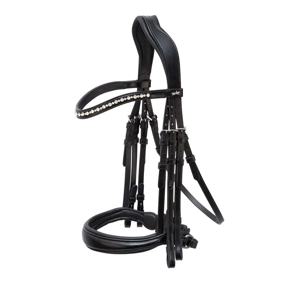 Schockemohle Milton Double Bridle Black with Silver