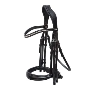 Schockemohle Milton Double Bridle Black with Silver