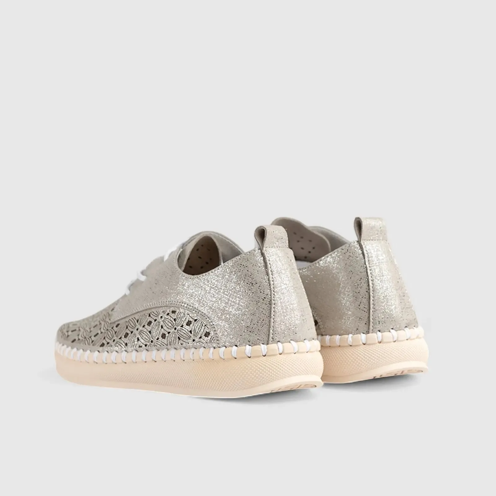 Serena Comfort Casual Oxfords Silver 01366