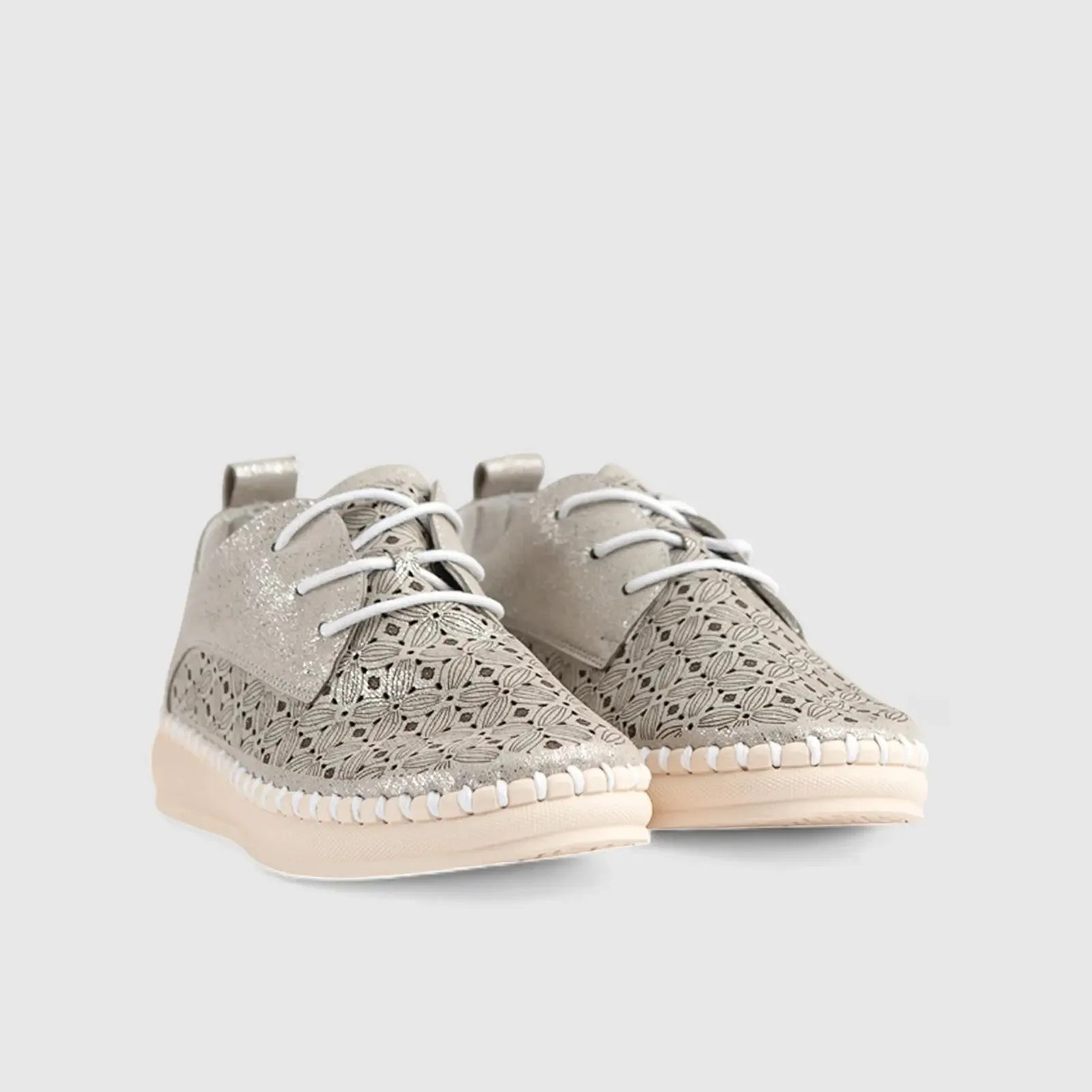 Serena Comfort Casual Oxfords Silver 01366