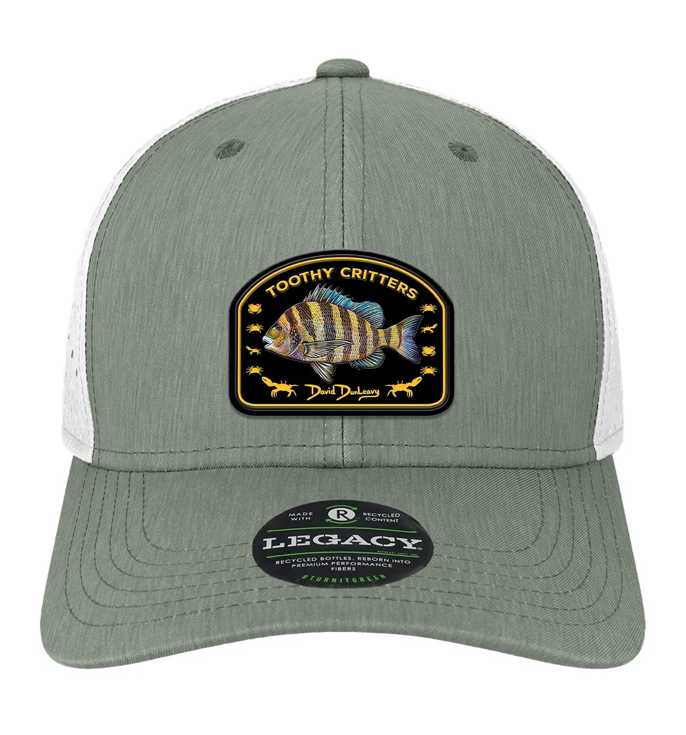 Sheepshead Toothy Critters Performance Dark Grey White Hat
