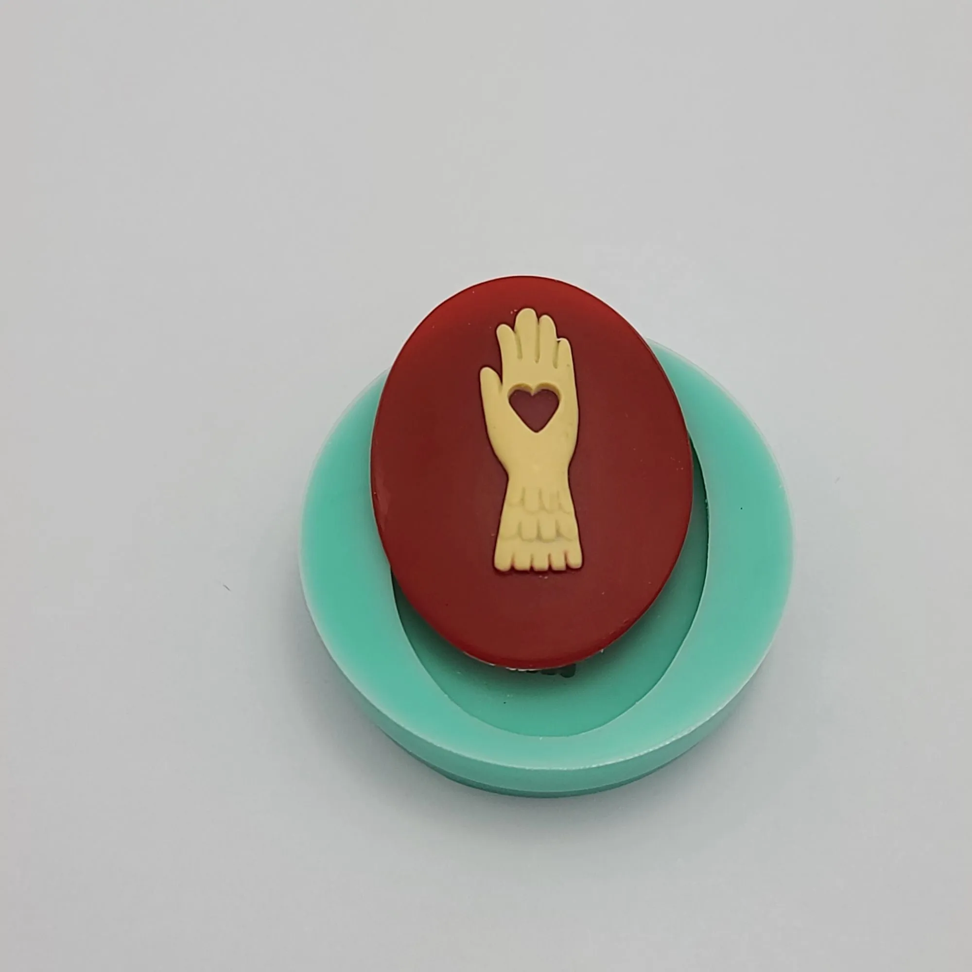 Silicon Mold Hand with Heart Flexible for Crafts, Resin, Polymer Clay.