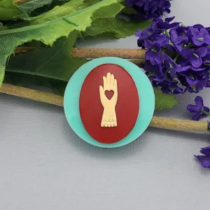 Silicon Mold Hand with Heart Flexible for Crafts, Resin, Polymer Clay.