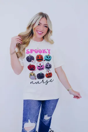 Spooky Nurse Pumpkin Graphic Tee S-3X