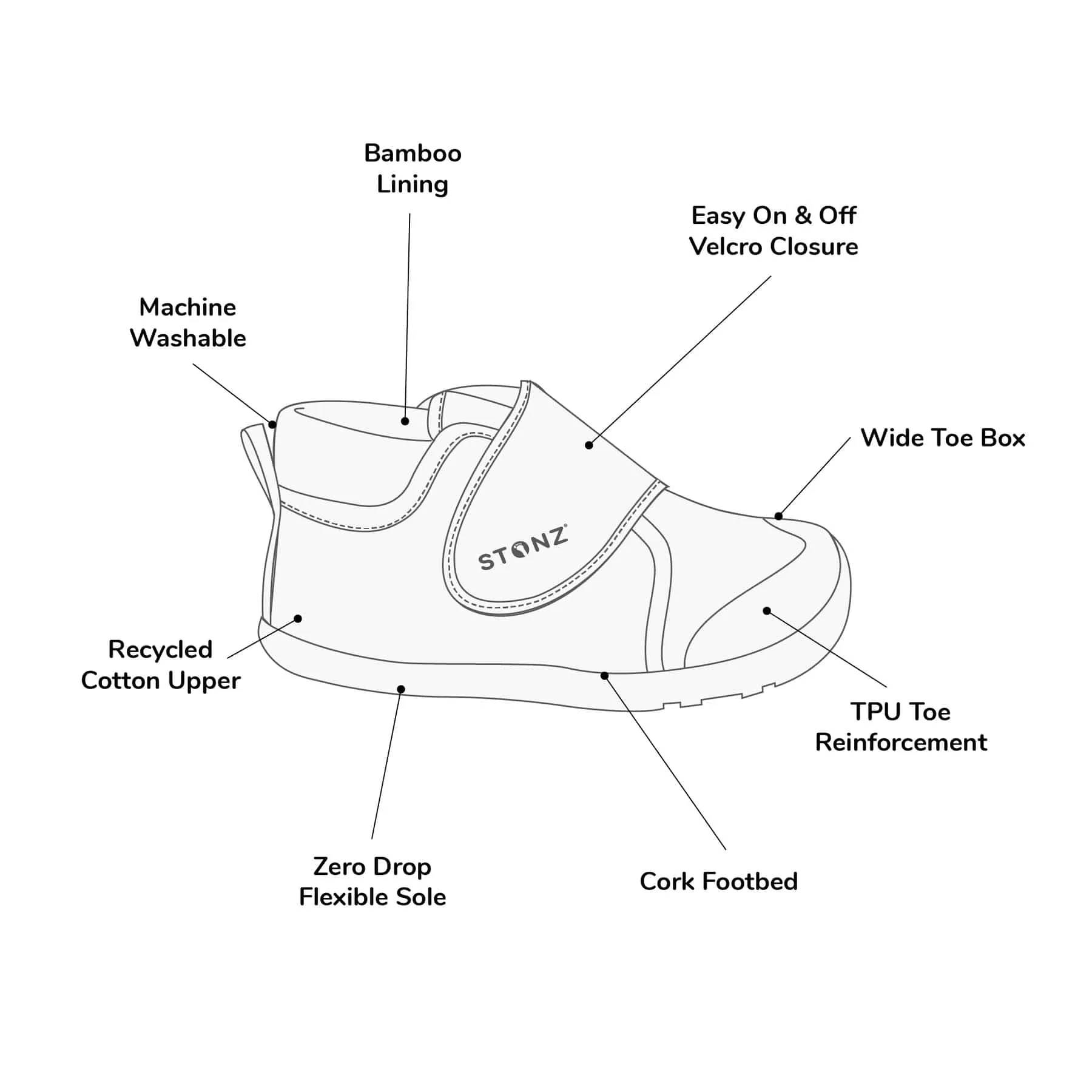 Stonz Cruiser Natural Baby Shoe - Oatmeal