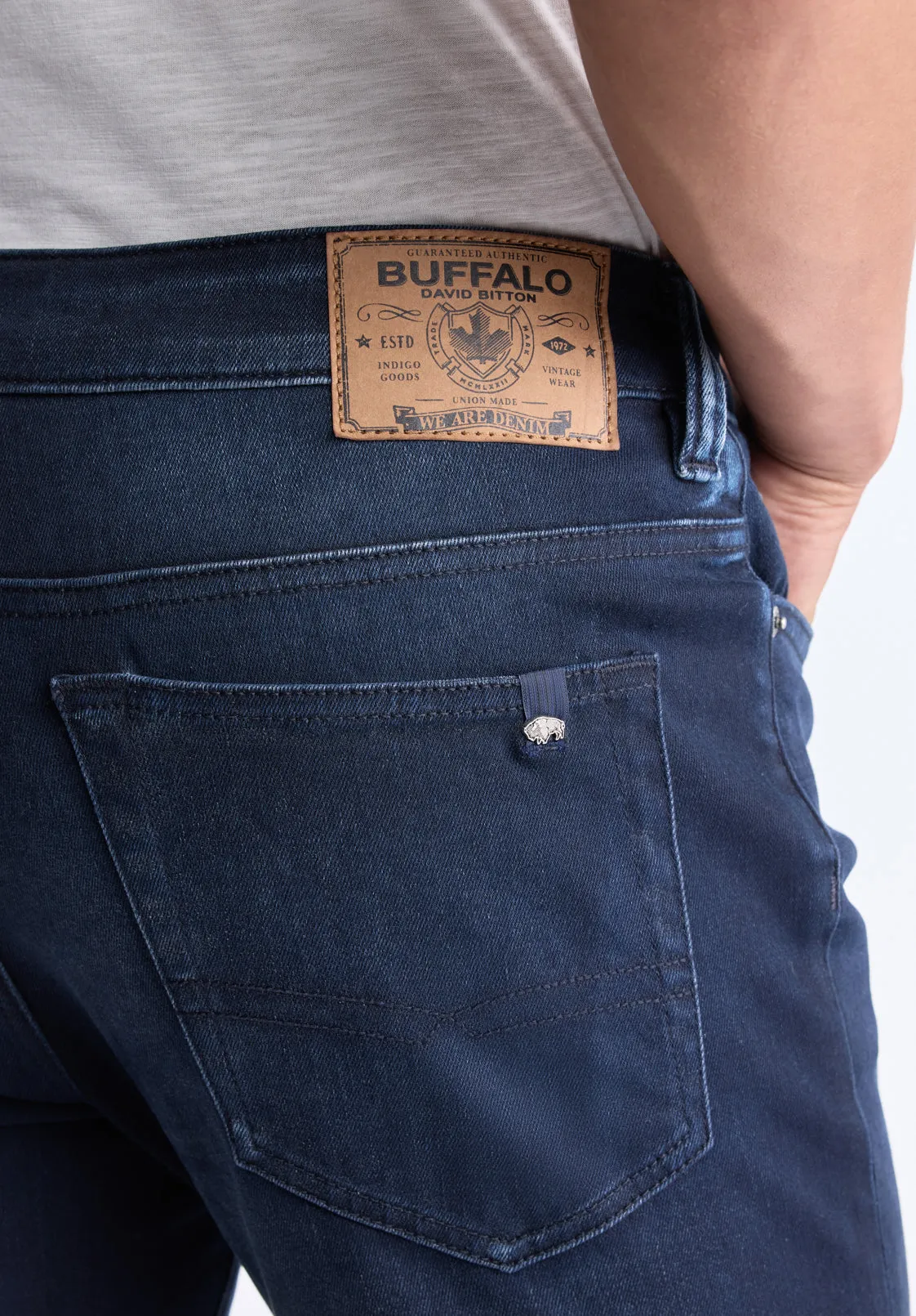Straight Six Men's Jeans, Dark Antique Blue - BM26013