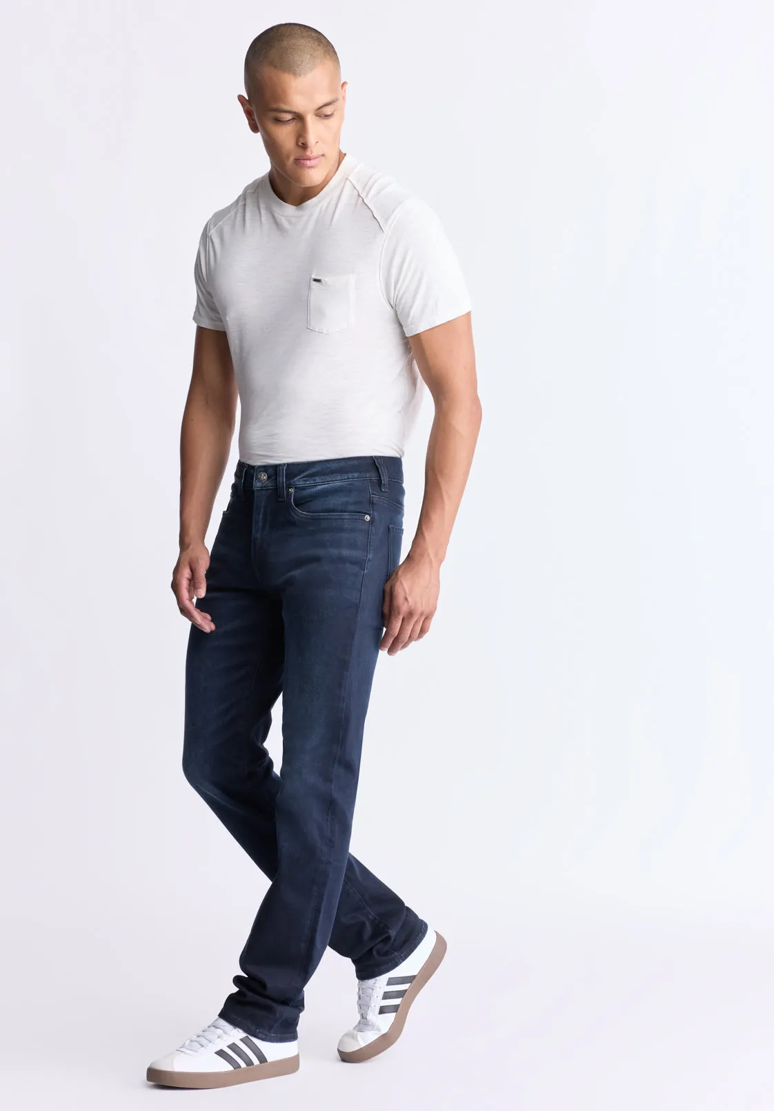 Straight Six Men's Jeans, Dark Antique Blue - BM26013