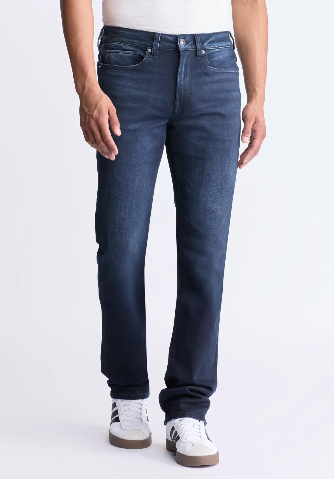 Straight Six Men's Jeans, Dark Antique Blue - BM26013