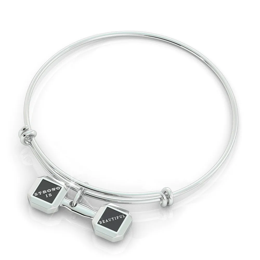 Strong is Beautiful Dumbbell pendant