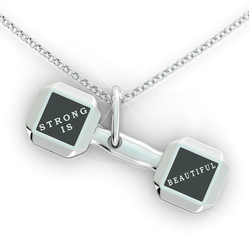 Strong is Beautiful Dumbbell pendant