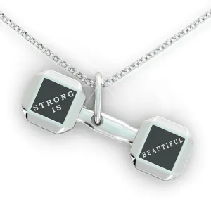 Strong is Beautiful Dumbbell pendant
