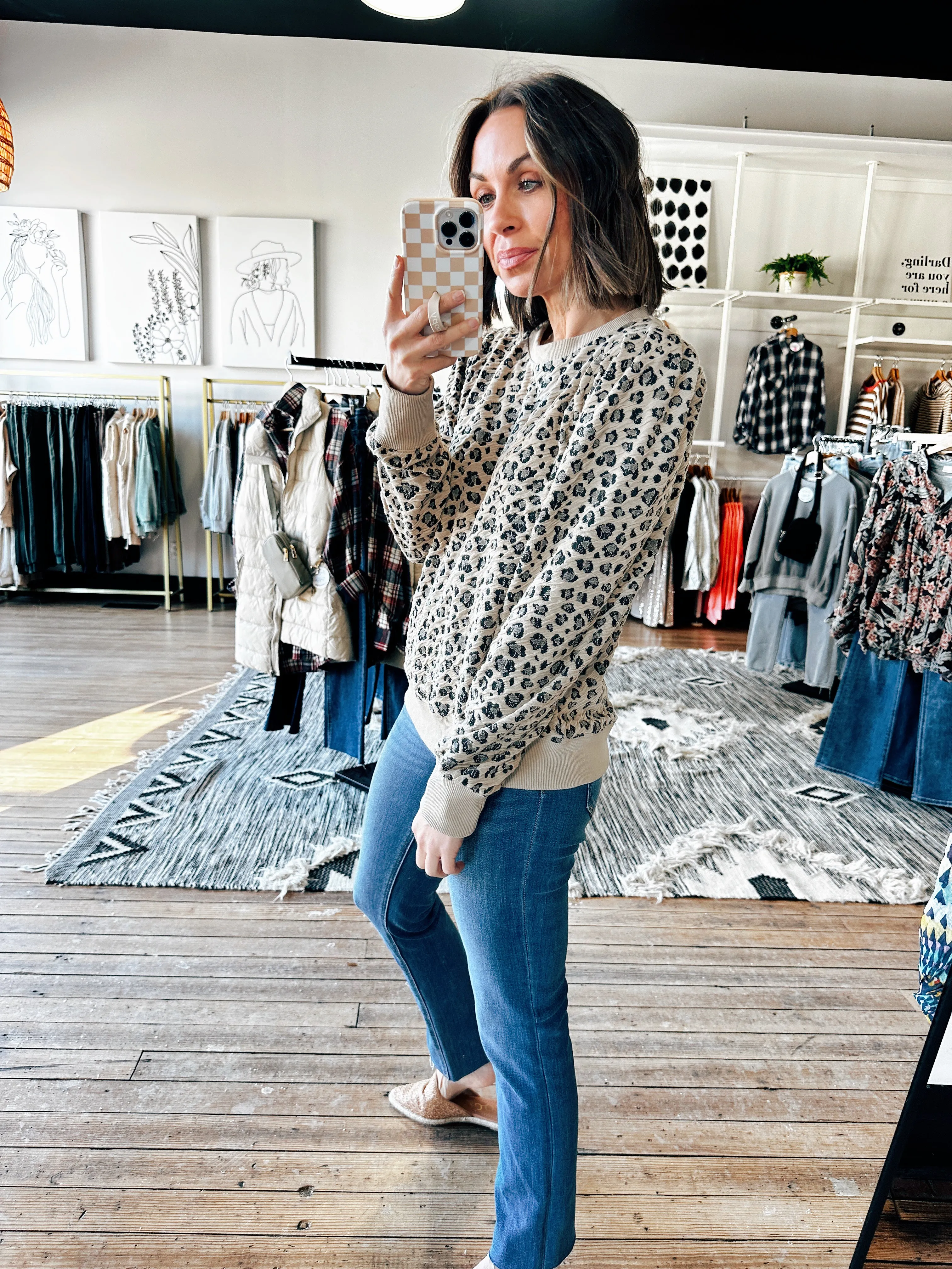 Textured Oatmeal Pullover