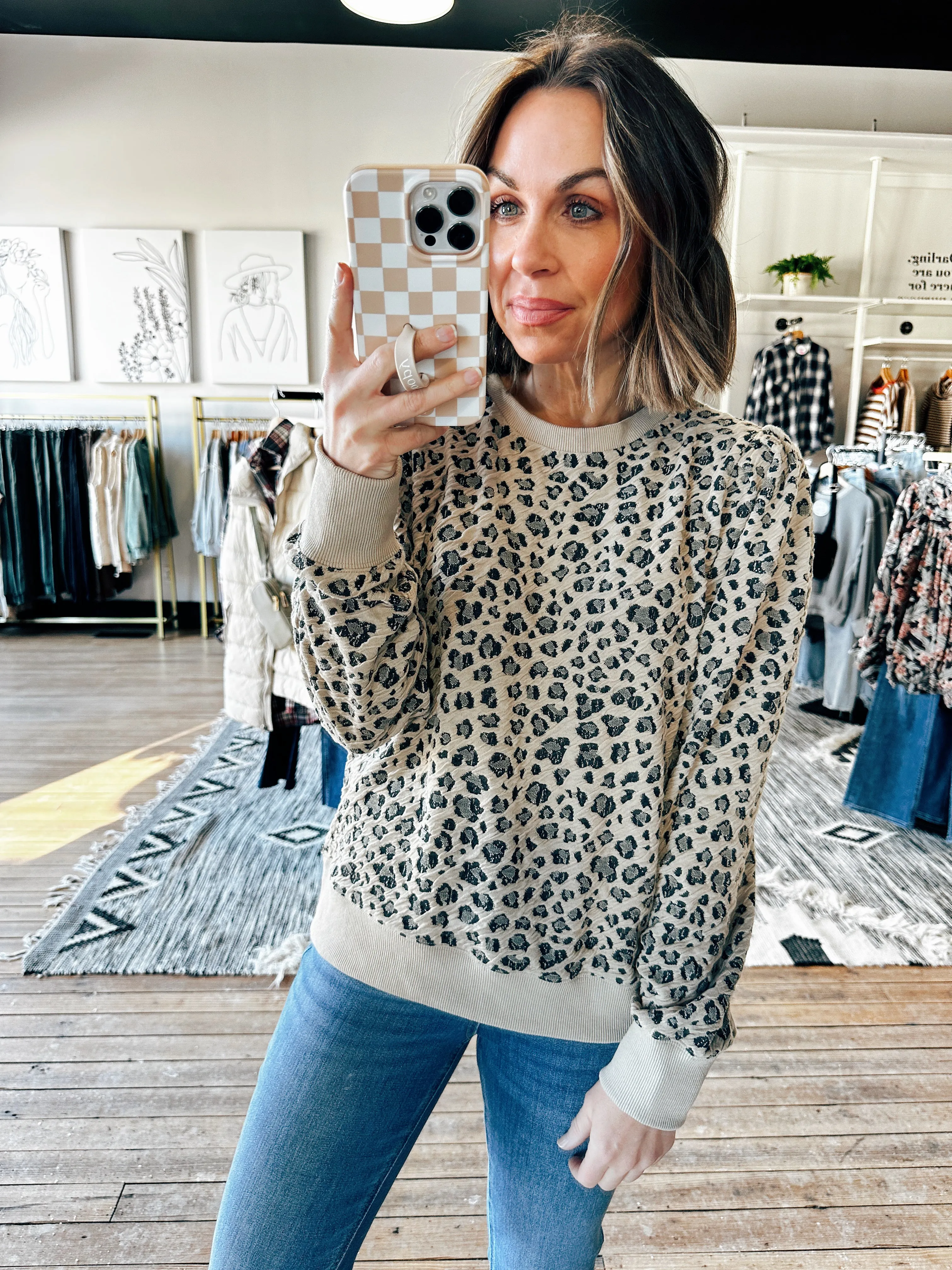 Textured Oatmeal Pullover