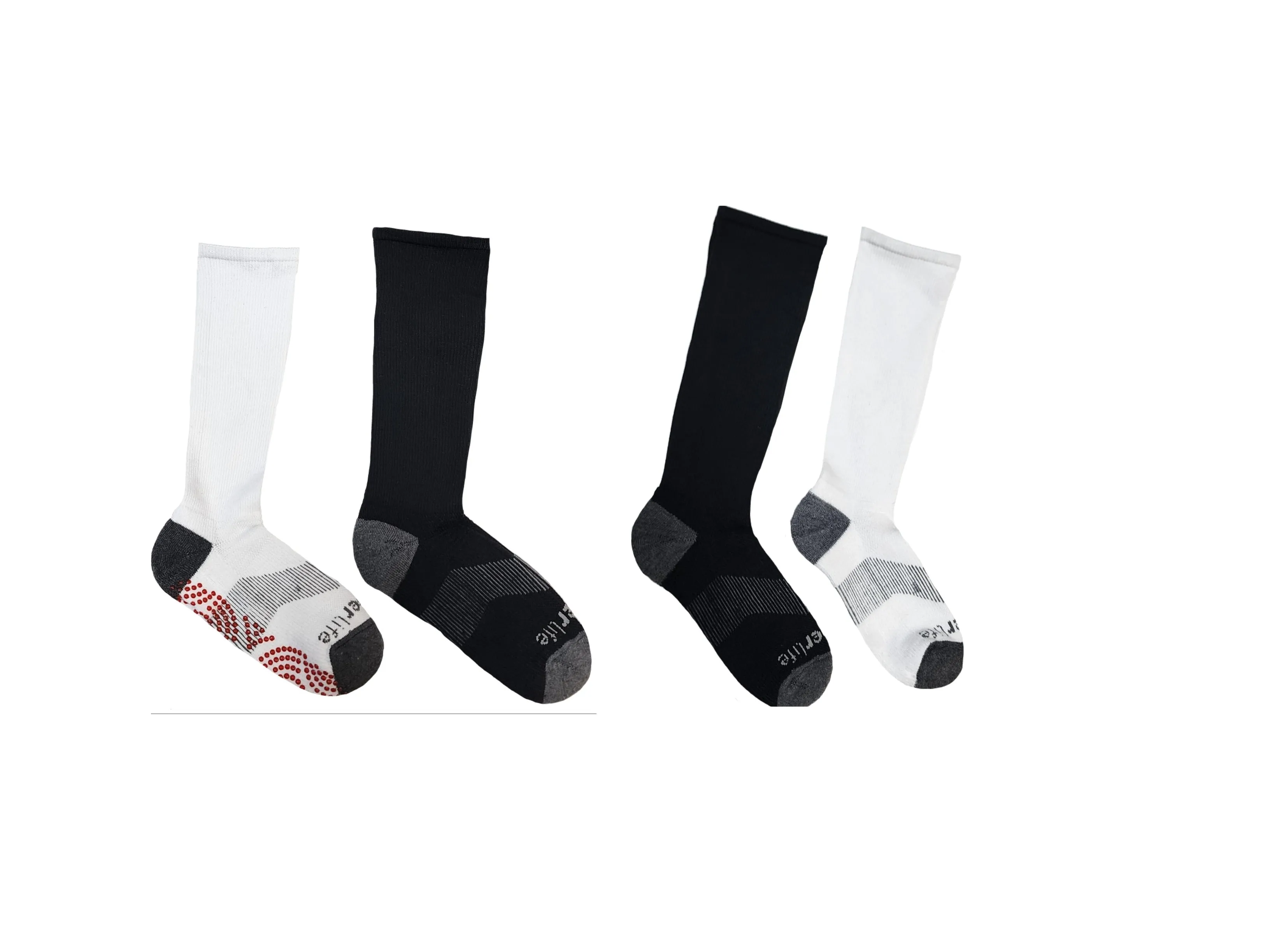 TOMMIE COPPER Women's 4 Pair Black/White Compression OTC Socks