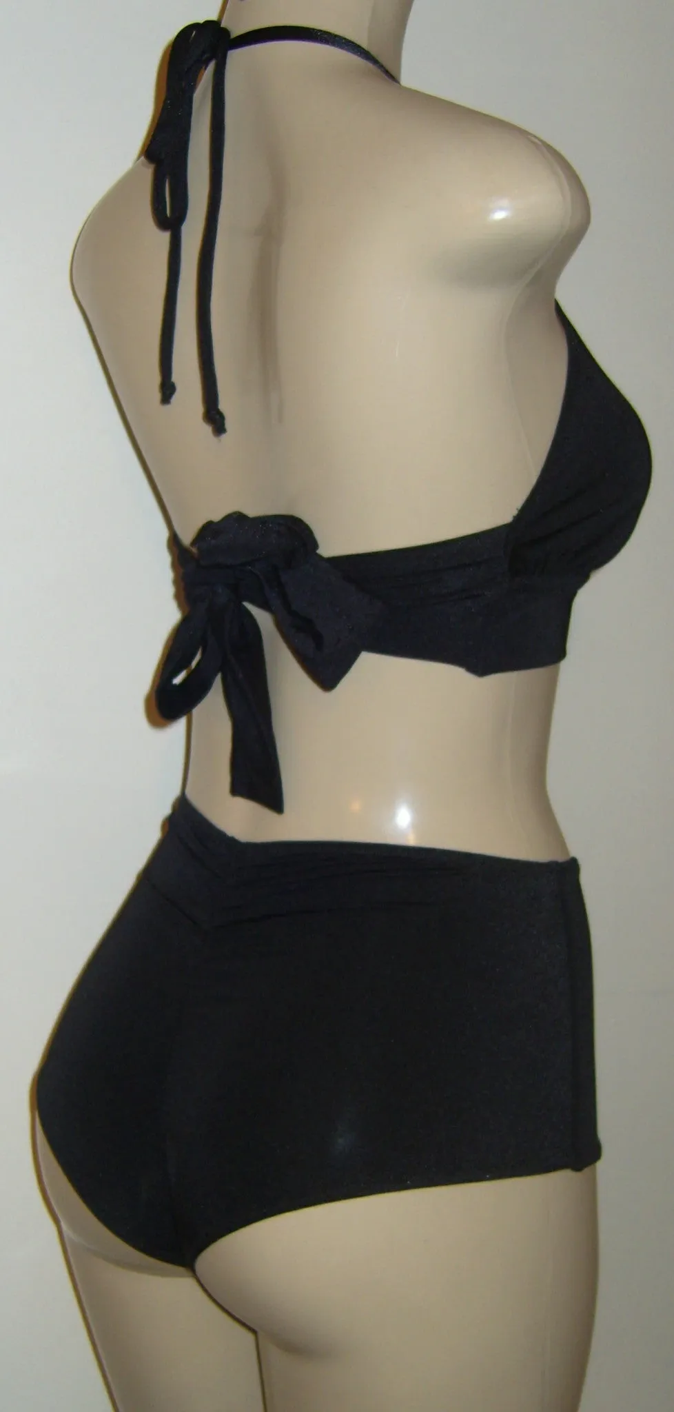 Triangle Halter Bikini Top and High Waisted Scrunch Butt Cheeky Bottom