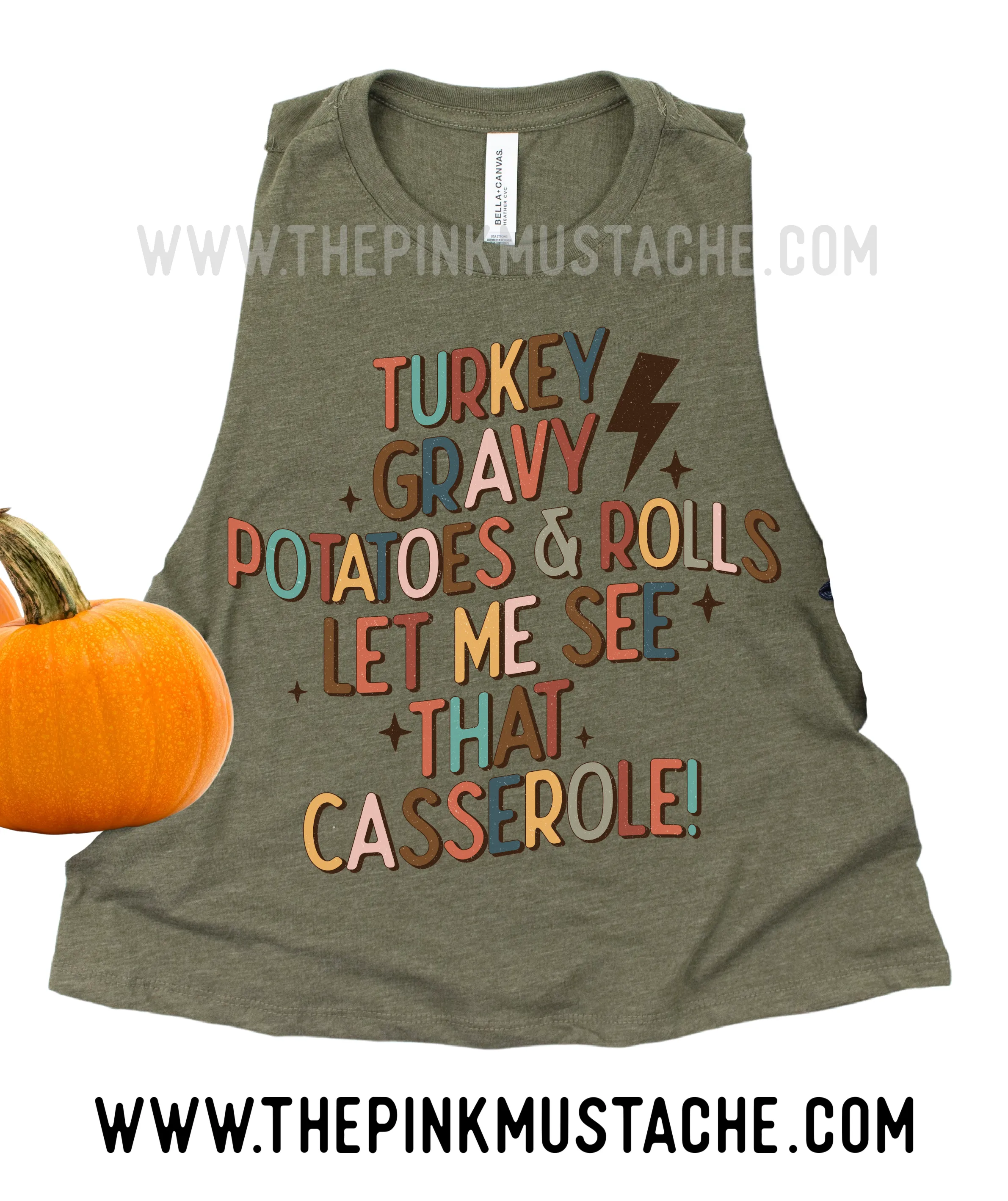 Turkey, Gravy, Potatoes and Rolls , Let Me See that Casserole Funny Cropped Tank / Thanksgiving WOD Workout Tank