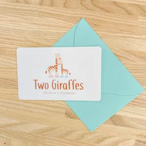 Two Giraffes Children's Footwear Gift Card