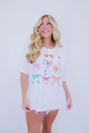 Unhidden Gem Bow Graphic Tee -2 Colors